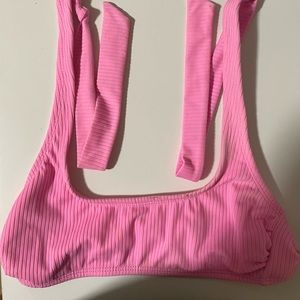 Basic pink bikini top with tie
